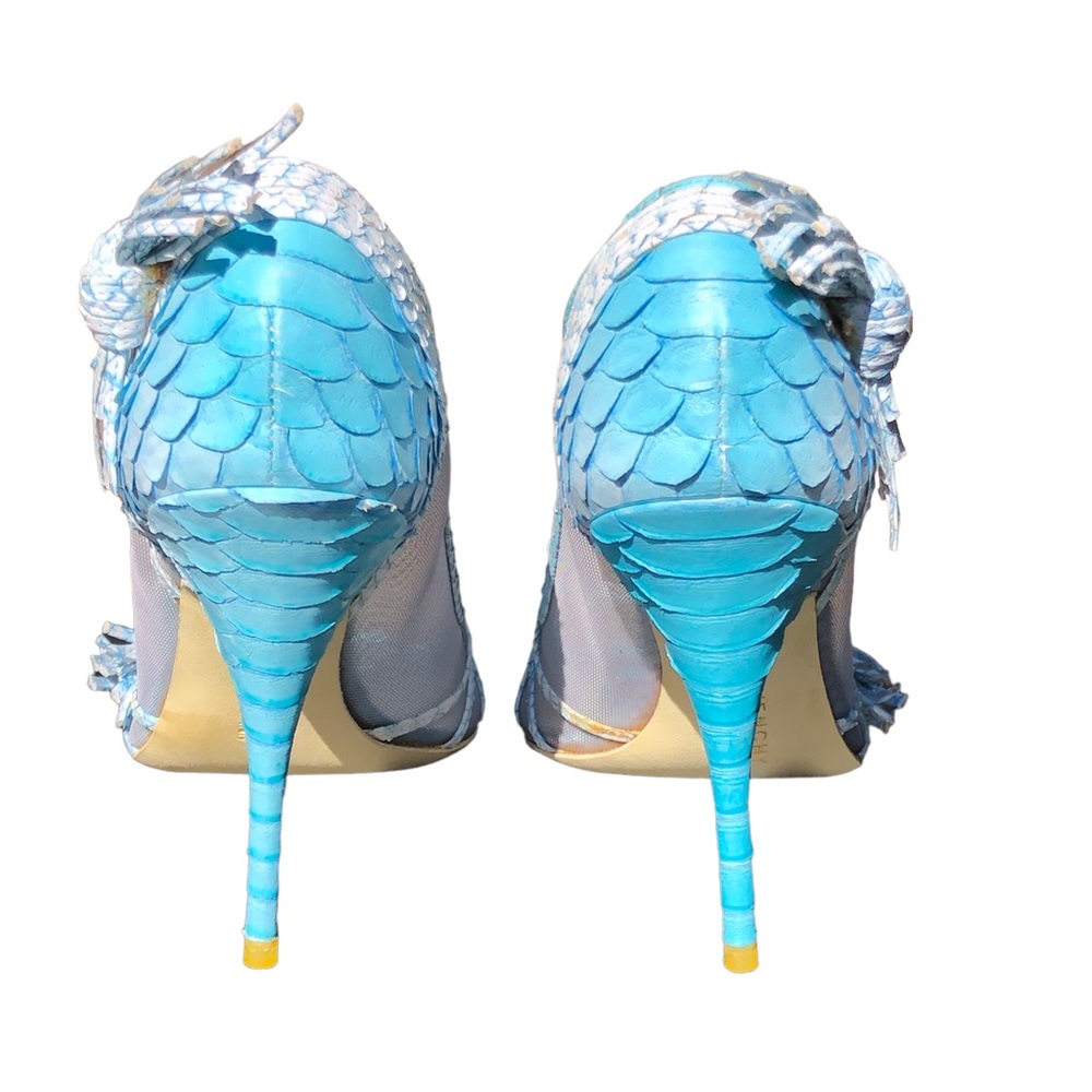 Givenchy Light Blue Aqua & White Python Style Hig… - image 8